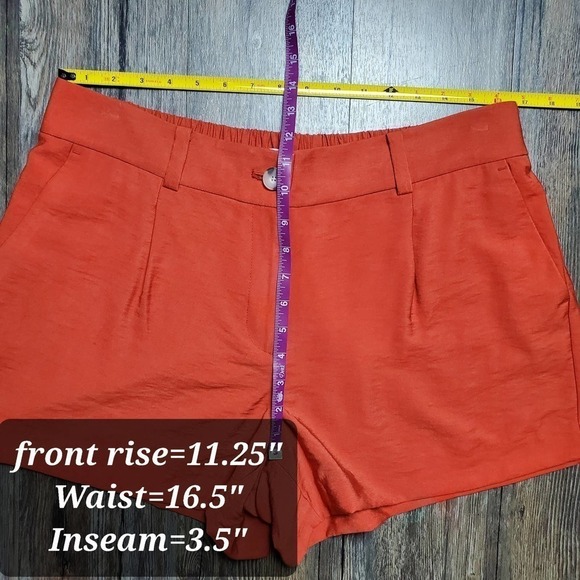 Loft Women Rusty Orange Chino Travel Casual Short Elastic Waistband Size Large - Picture 3 of 9